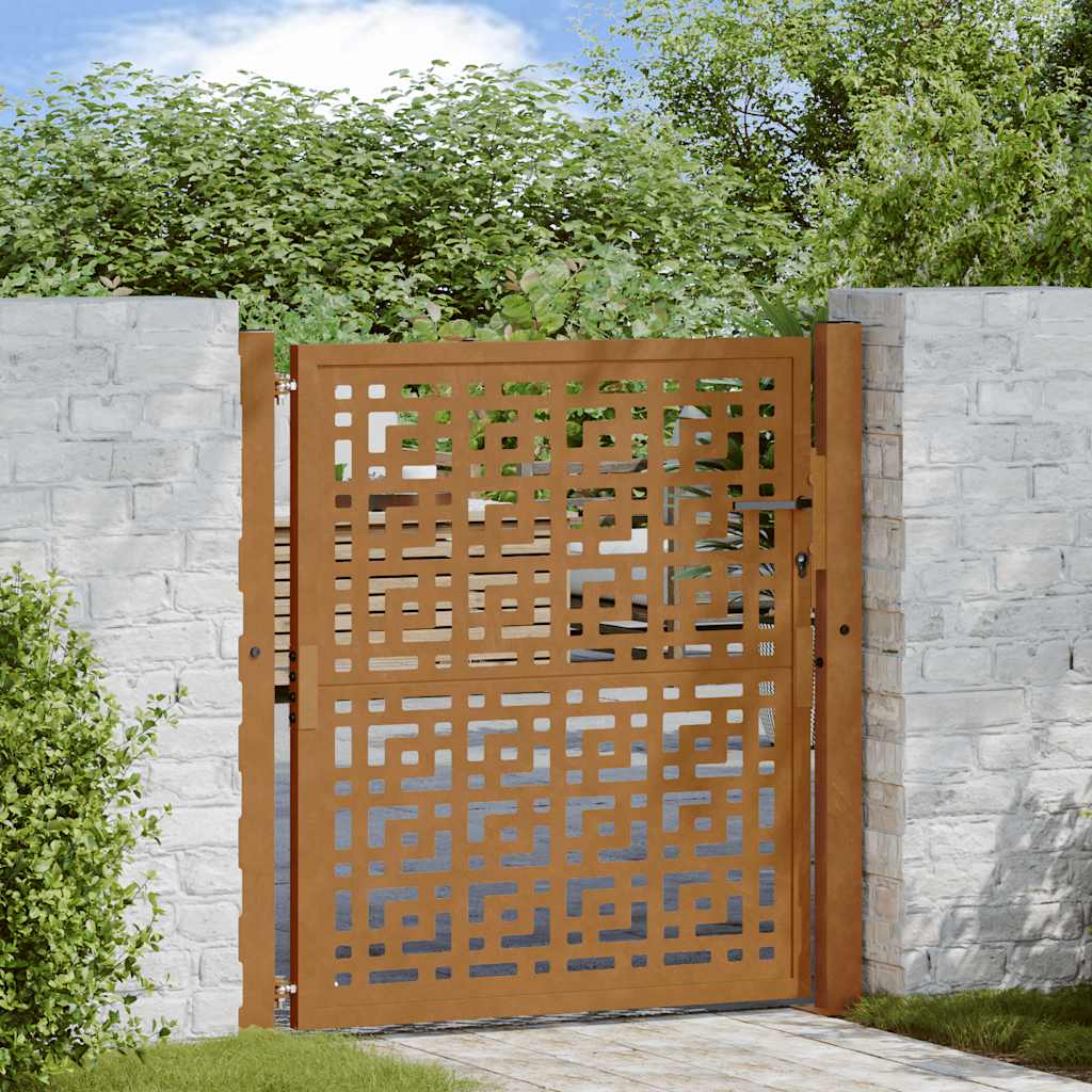 Gartentor Schwarz 100x100 cm Stahl Lichtdesign