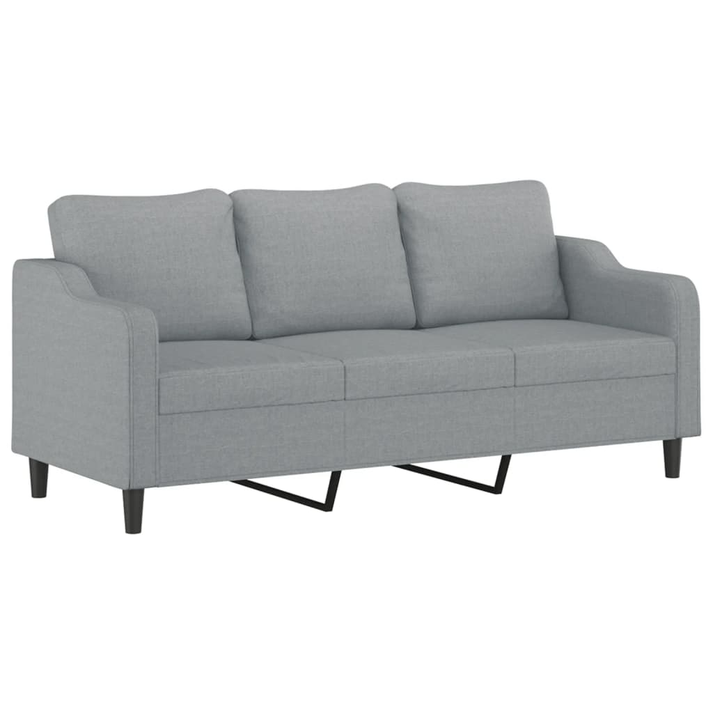 4-tlg. Sofagarnitur mit Kissen Braun Stoff