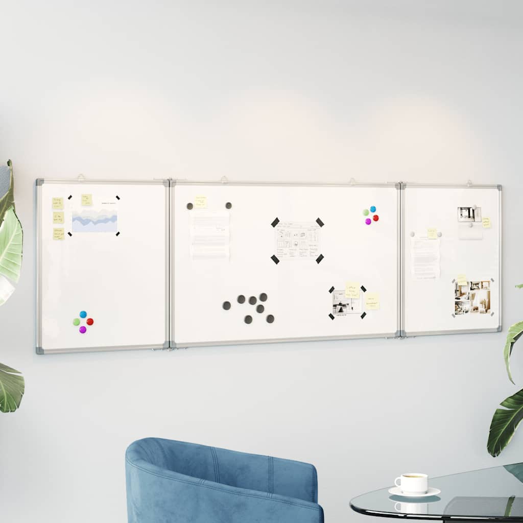 Magnetisches Whiteboard Klappbar 160x40x1,7 cm Aluminium