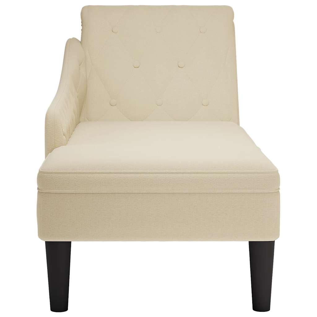 Chaiselongue mit Kissen und Rechter Armlehne Schwarz Stoff