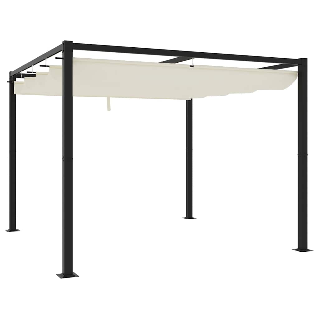 Pavillon mit Netzwände Creme 3x3 m Stahl