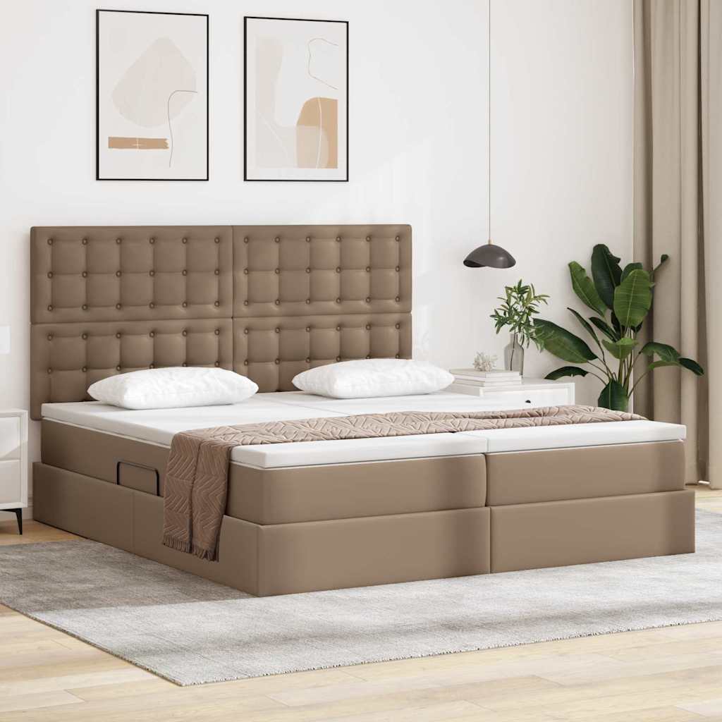 Bett mit Stauraum und LED Schwarz 180 x 200 cm Kunstleder