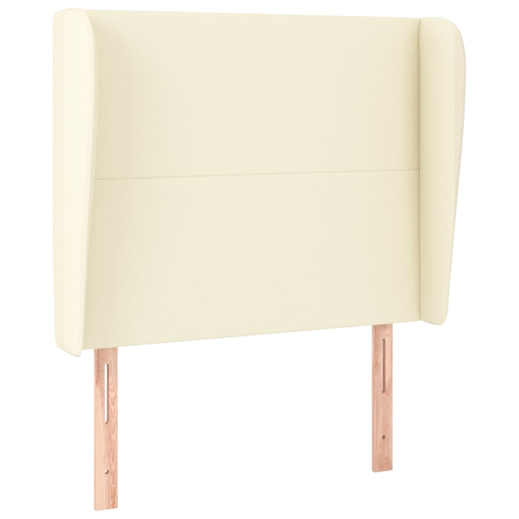 Kopfteil mit Ohren Creme 83x23x78/88 cm Kunstleder
