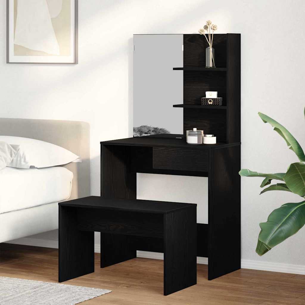 Schminktisch-Set Weiß 74,5x40x141 cm