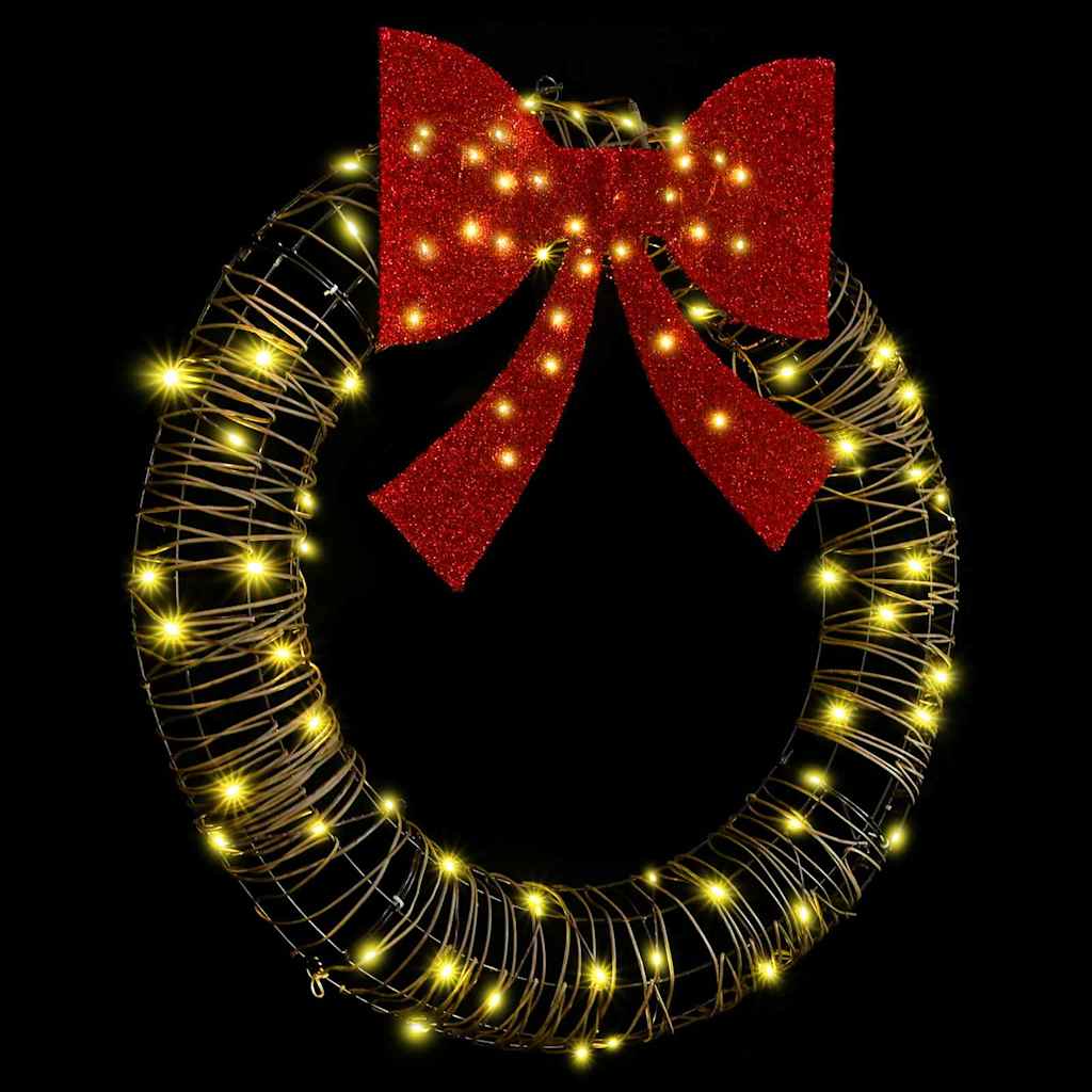 Kranz mit 60 LEDs Warmweiß 76 x 76 x 8 cm PET