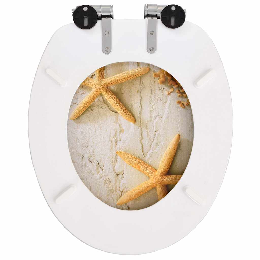 Toilettensitz MDF Deckel Schlichtes Design Weiß