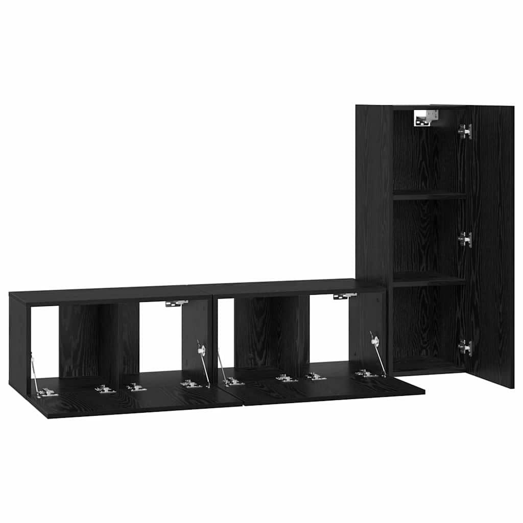 3-tlg. TV-Schrank-Set Weiß Holzwerkstoff