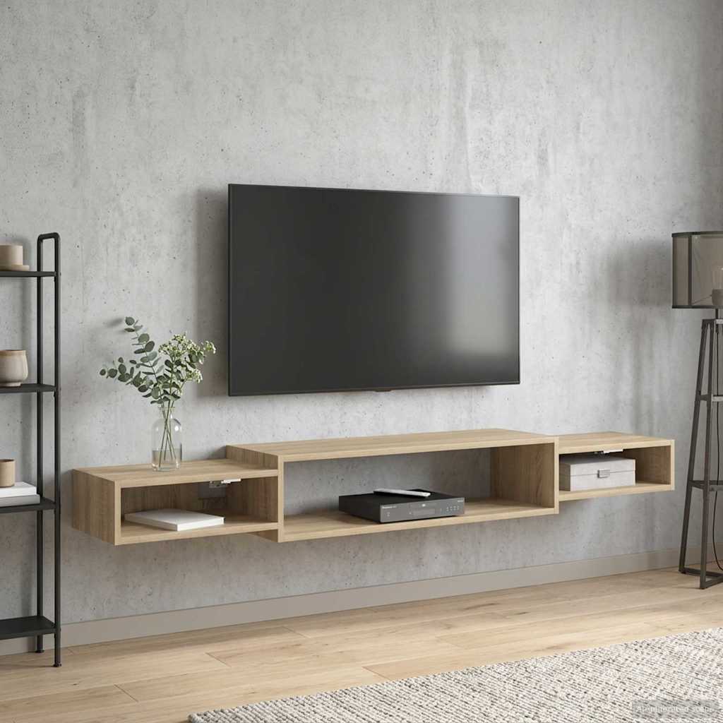 Wandmontierter TV-Schrank Wandhalterung Weiß 140 x 28 x 21 cm