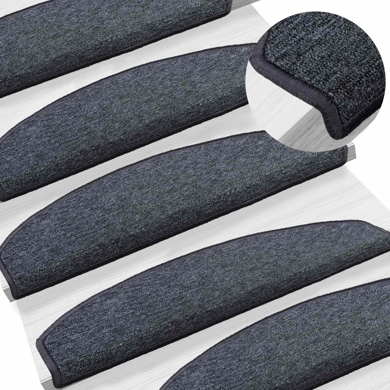 Stufenmatten 15 Stk. 56x17x3 cm Anthrazit Halbrund
