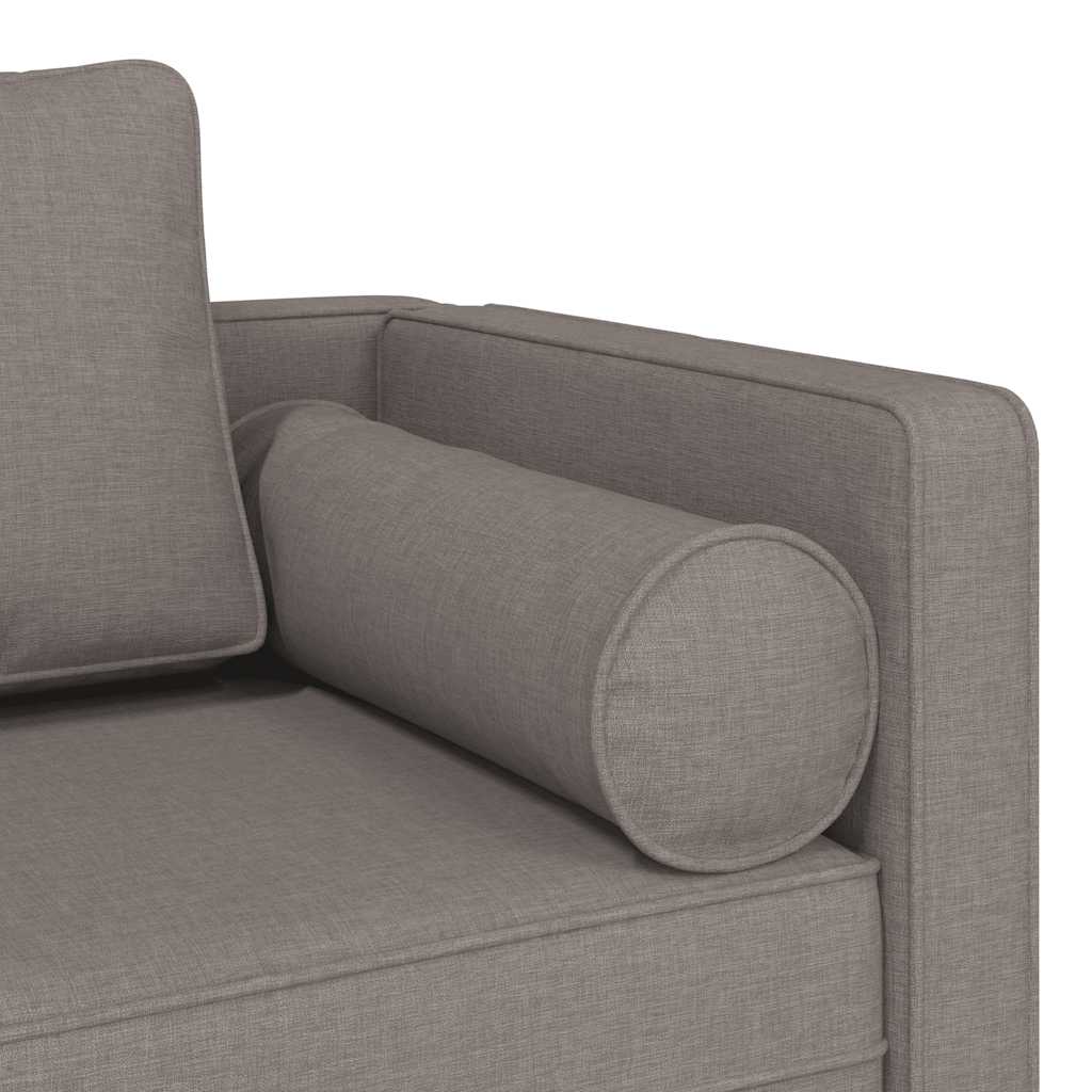 Chaiselongue mit Kissen Hellgrau Stoff