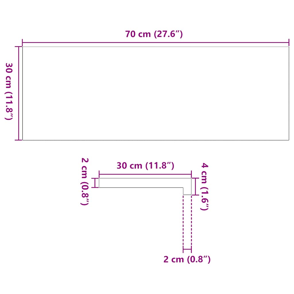 Treppenstufen 4 Stk. Unbehandelt 70x25x2 cm Massivholz Eiche