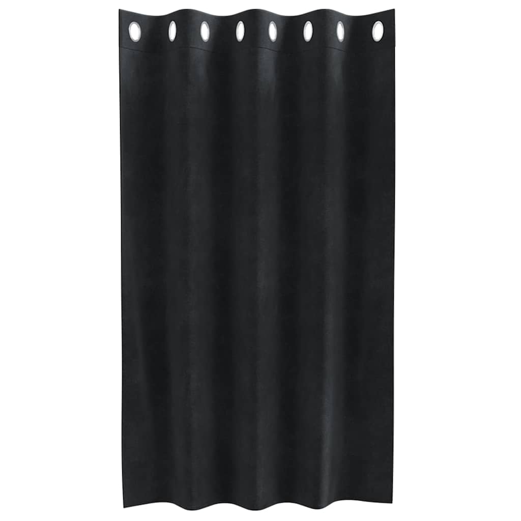 Verdunkelungsvorhänge 2 pcs Schwarz 140 x 140 cm Samt
