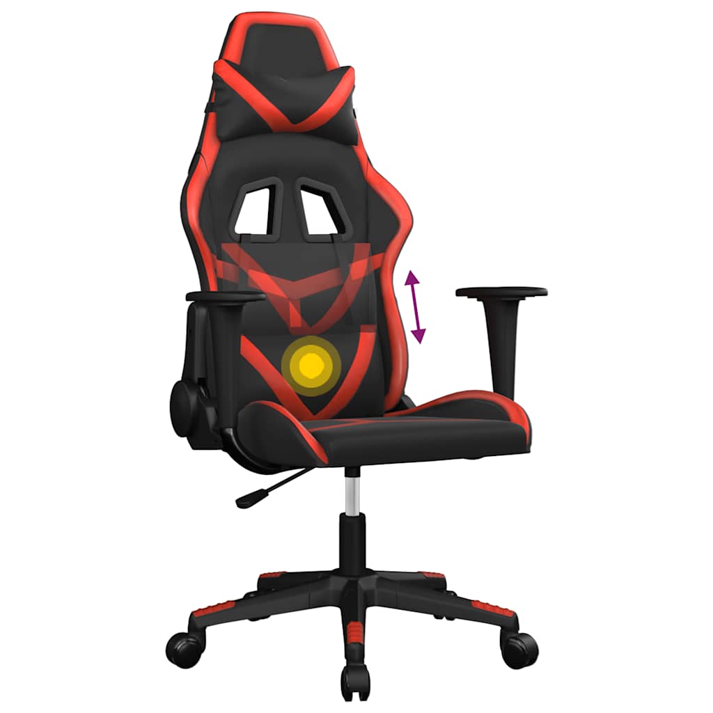 Gaming-Stuhl mit Massagefunktion Schwarz und Grün Kunstleder