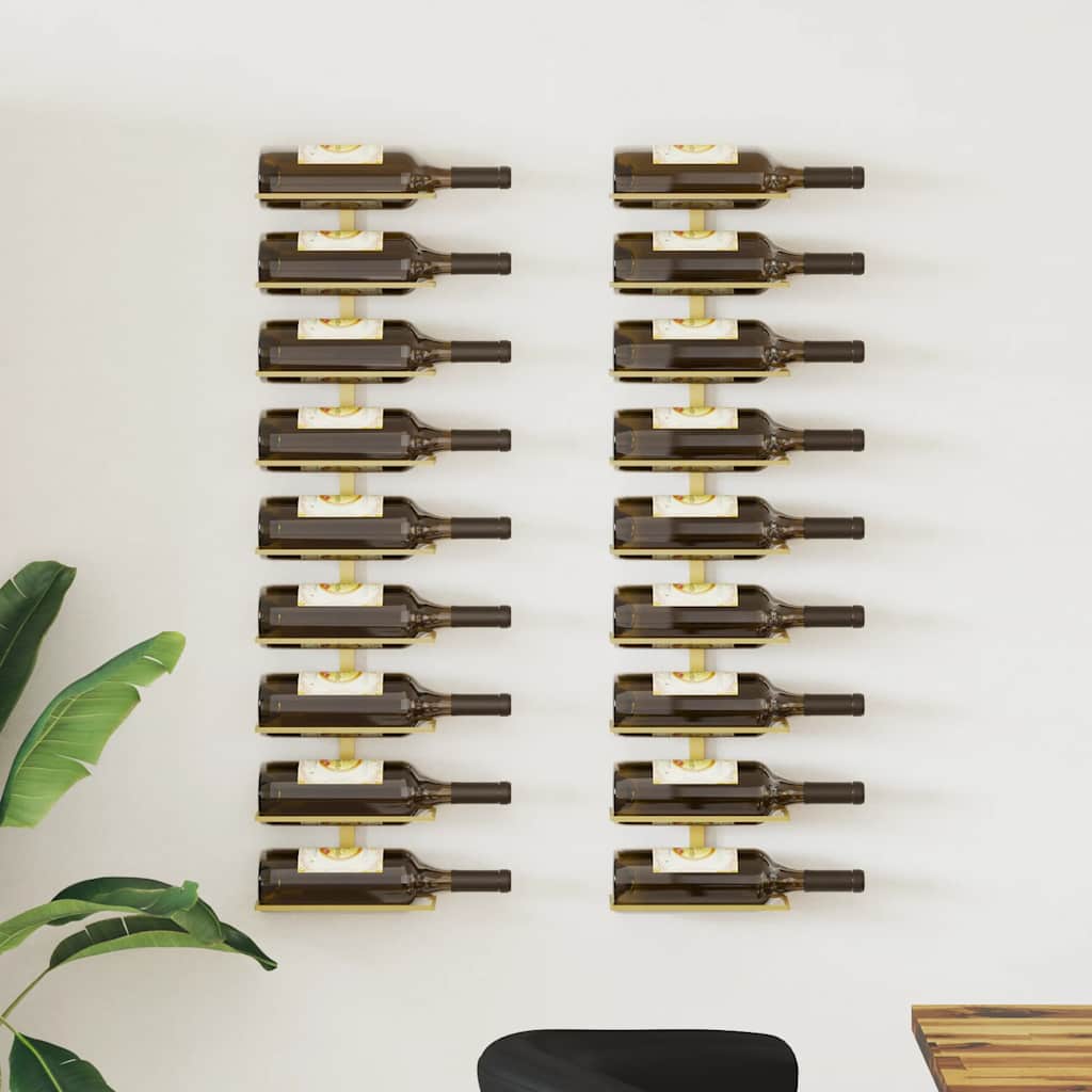 Wand-Weinregal für 9 Flaschen Schwarz Eisen