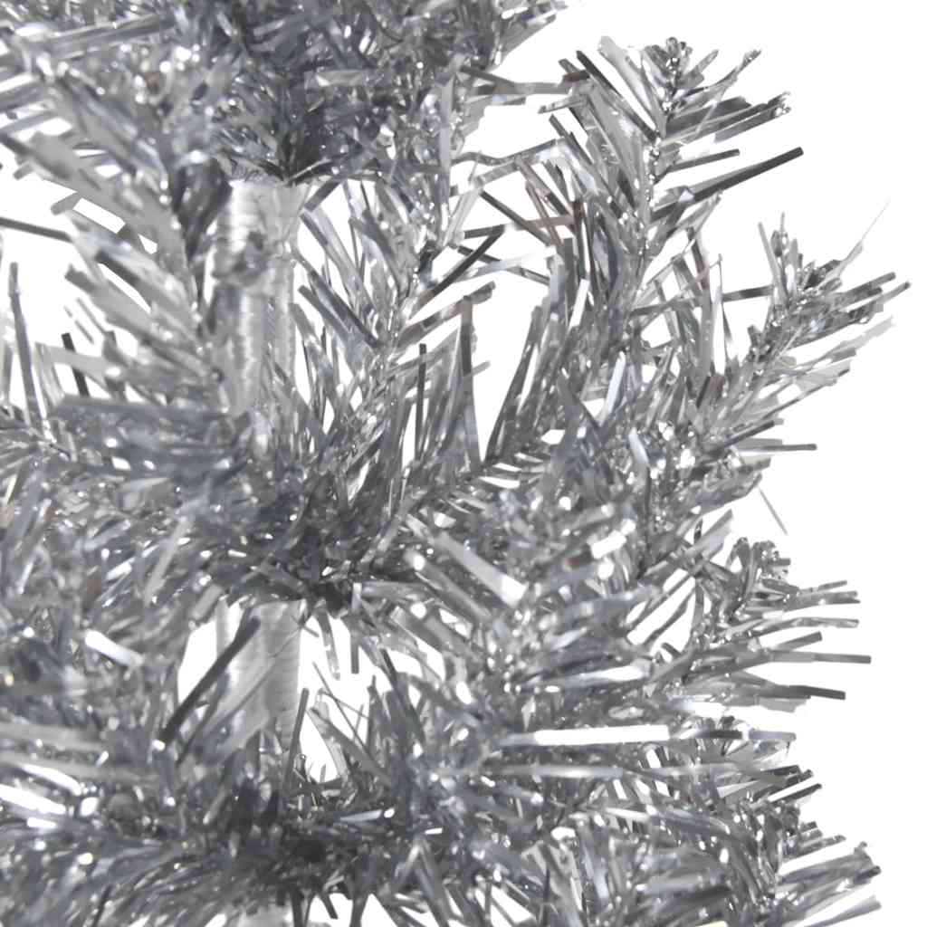 Künstlicher Halb-Weihnachtsbaum mit Ständer Schlank Weiß 180 cm