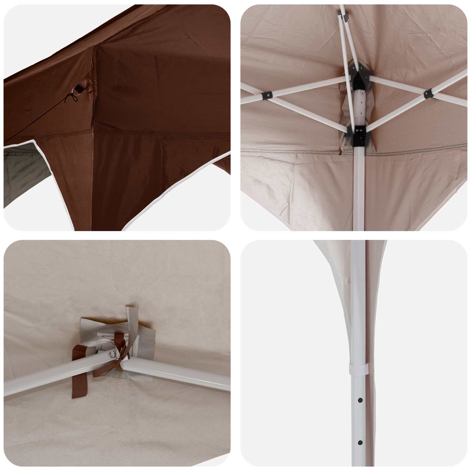 Pop-up Partyzelt 290 x 290 x 245 cm Creme