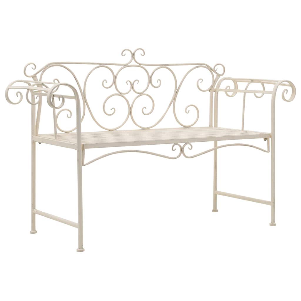 Gartenbank 132 cm Stahl Antik Braun