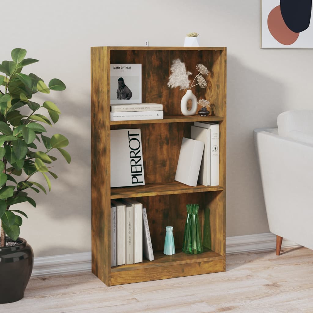 Bücherregal 3 Fächer Weiß 40x24x109 cm Holzwerkstoff