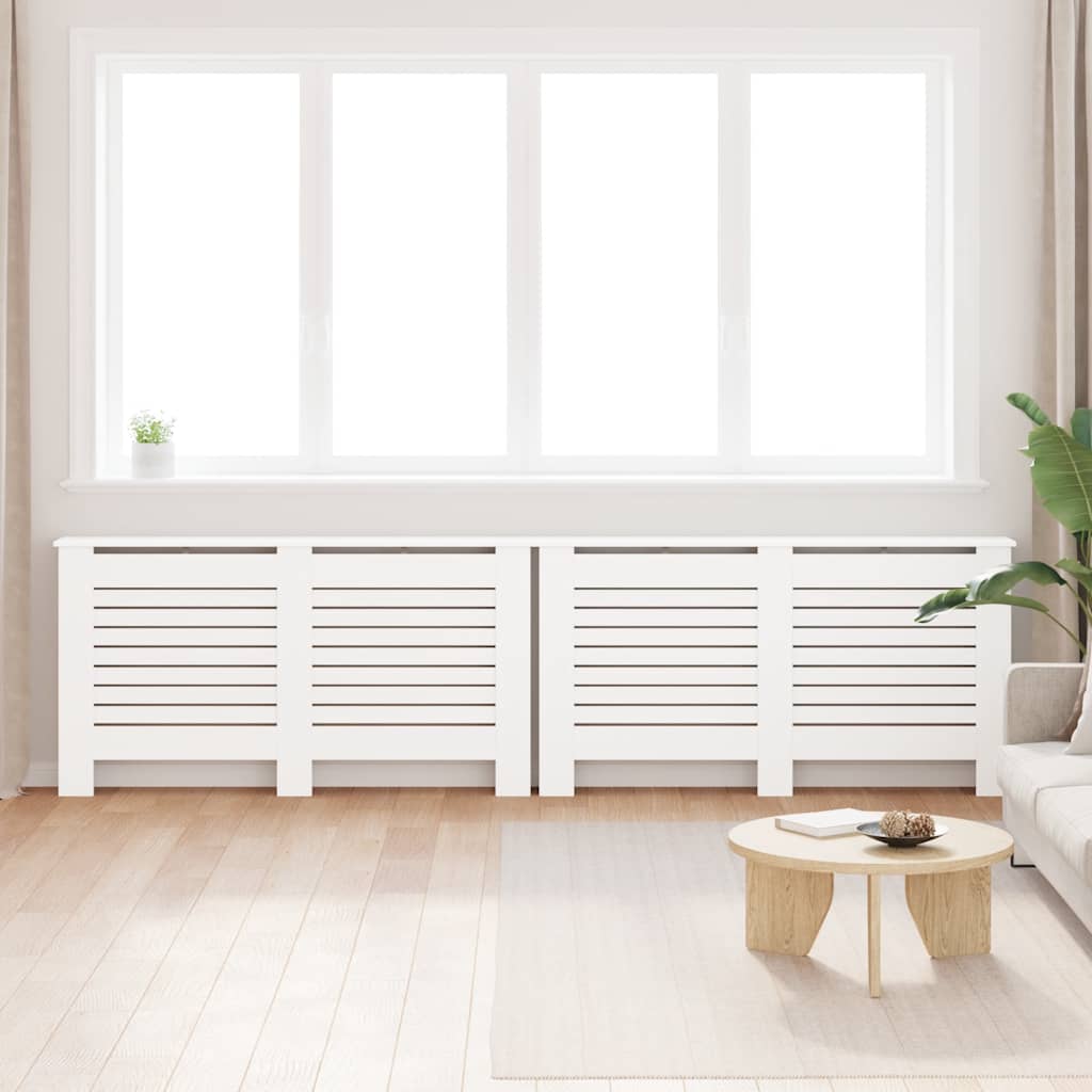 Heizkörperabdeckung Weiß 112×19×81,5 cm MDF