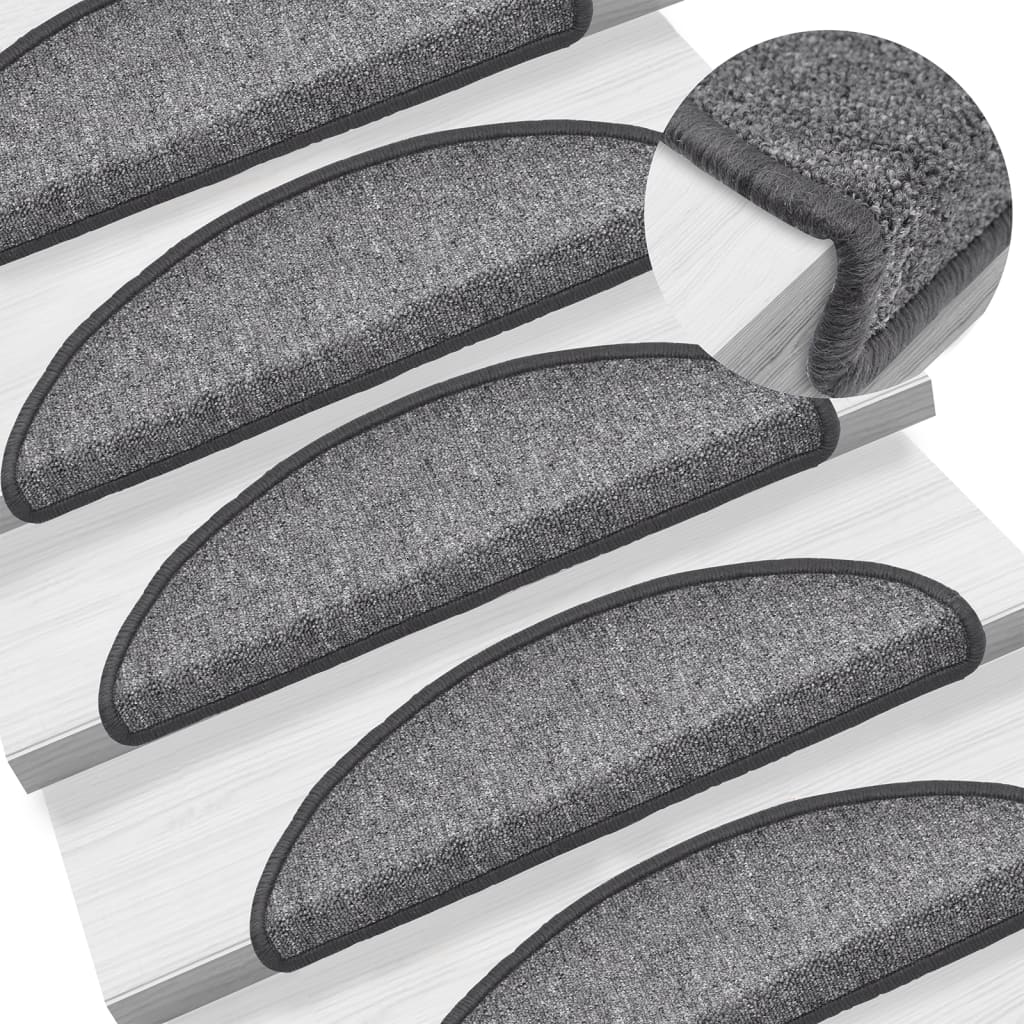 Stufenmatten 15 Stk. 56x17x3 cm Anthrazit Halbrund