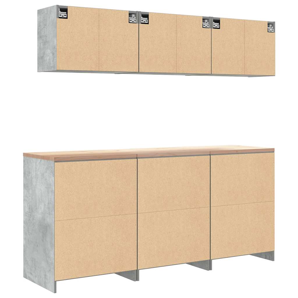 Garagenschränke 6 Stk. Schwarz Holzwerkstoff