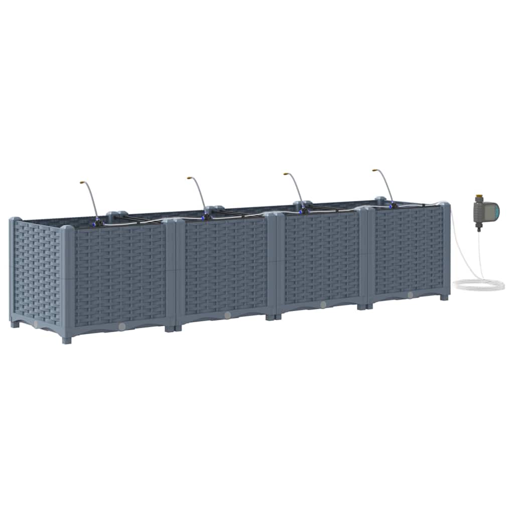 Garten-Pflanzgefäß 4 Stk. Braun 160 x 40 x 22 cm PP
