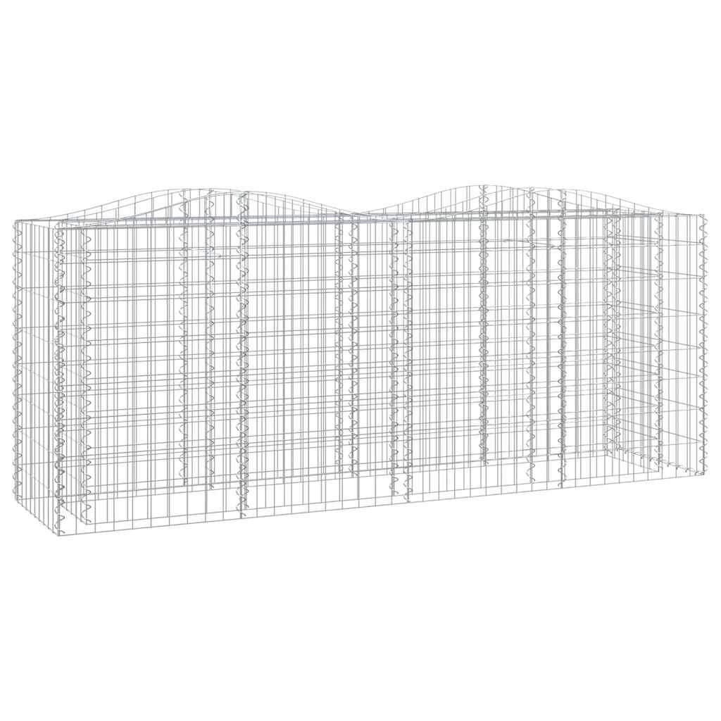 Gabionen-Hochbeet mit Hochbogen 200x50x50 cm Verzinktes Eisen