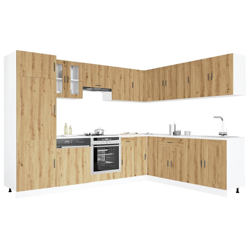 14-tlg. Küchenschrank-Set Porto Weiß Holzwerkstoff