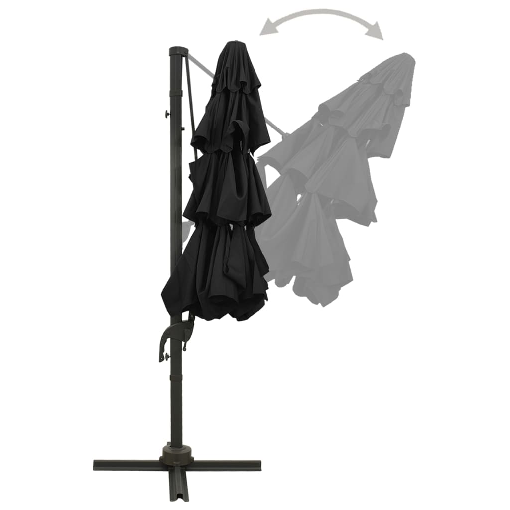 Sonnenschirm mit Aluminium-Mast 4-lagig Sandfarben 3x3 m