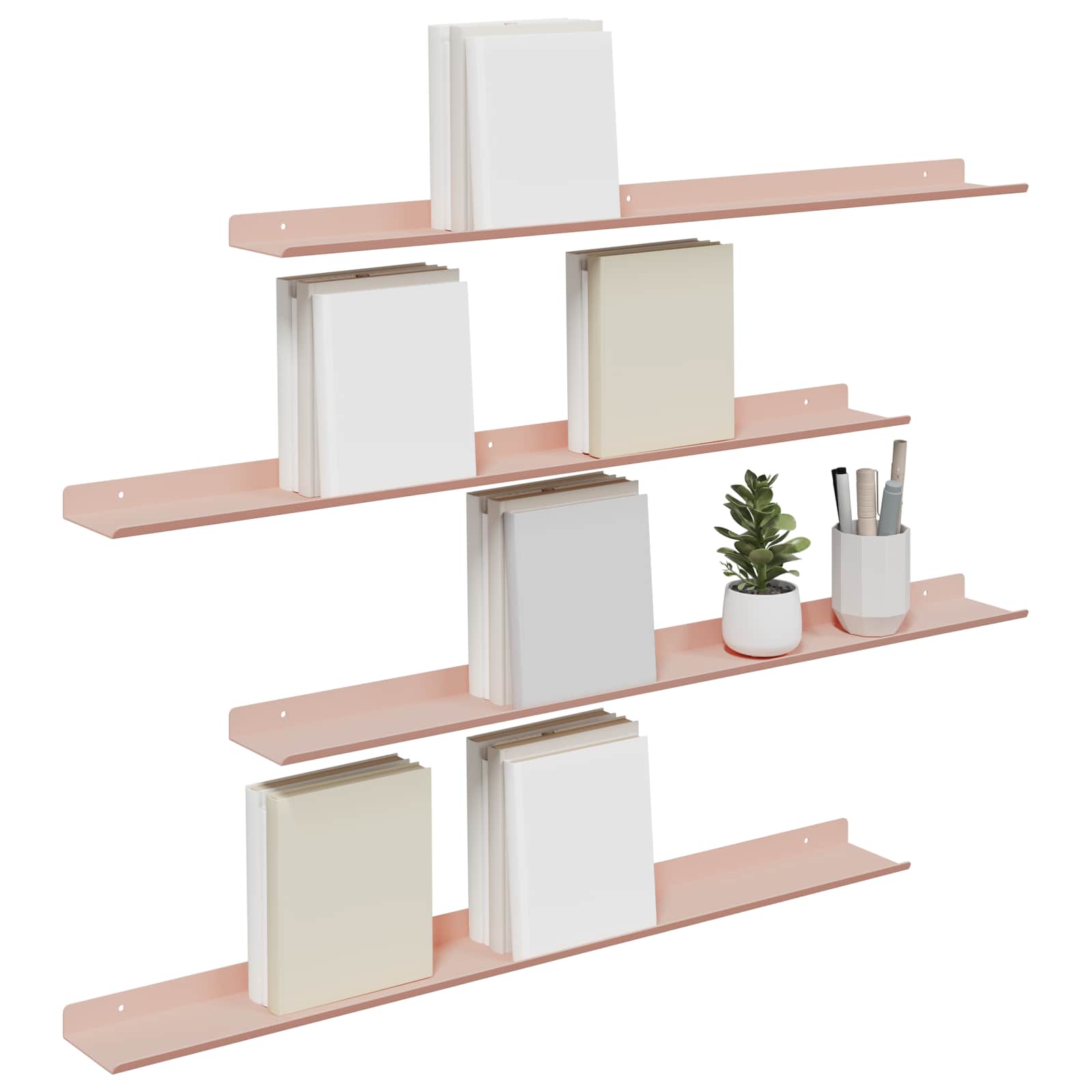 Schwebendes Regal 3 pcs Schwarz 40 x 9 x 2,5 cm Stahl