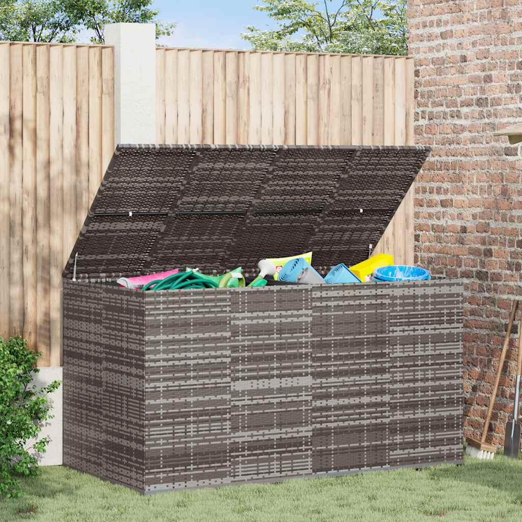 Garten-Kissenbox PE Rattan 100x49x103,5 cm Schwarz