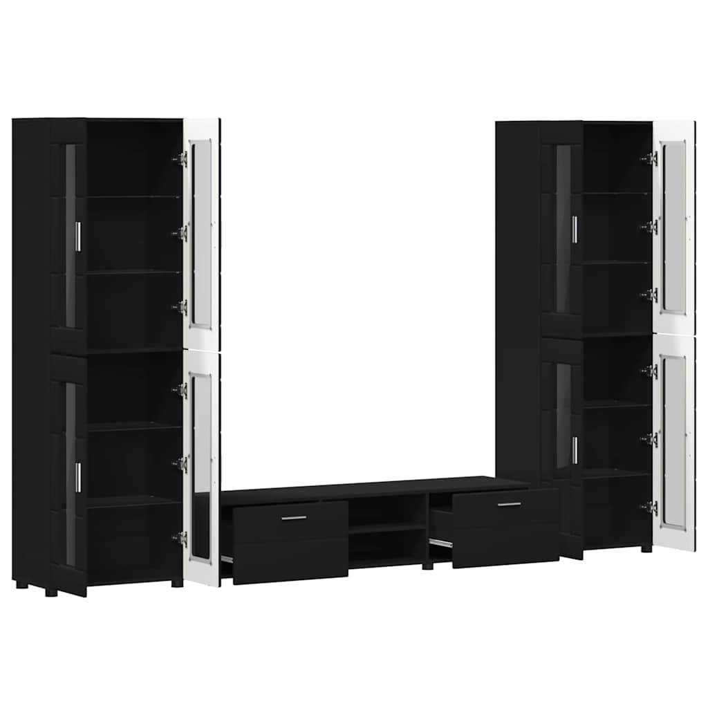 Highboard mit Regal FLORIN Weiß 60 x 35 x 182 cm Holzwerkstoff