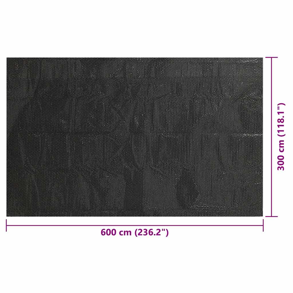 Solar Poolabdeckung 1000 x 500 cm 110 μm Quadratisch PE Schwarz