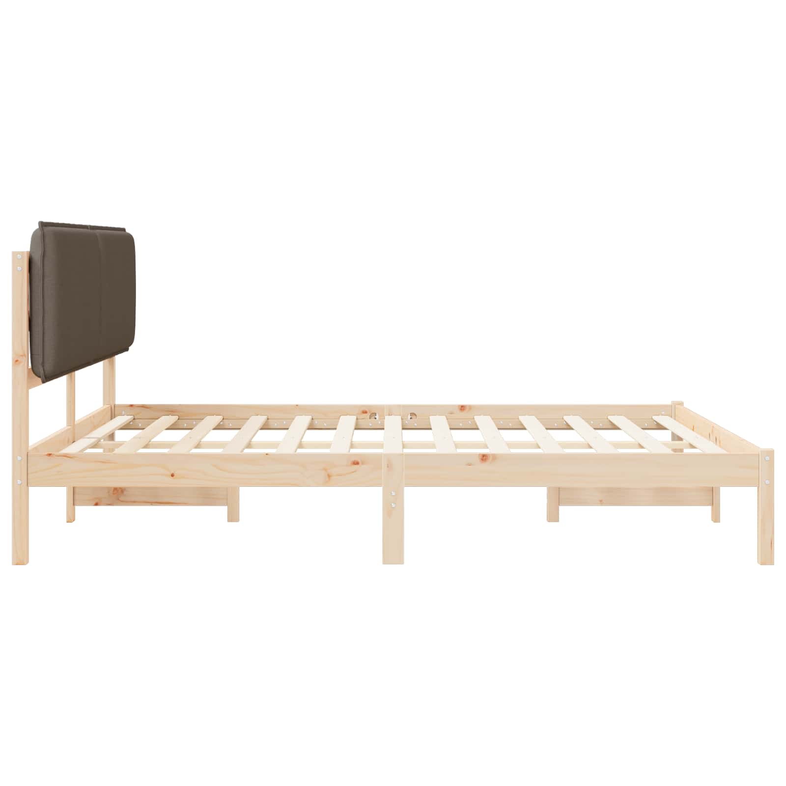 Bettgestell mit gepolstertem Kopfteil Hellgrau 200 x 200 cm