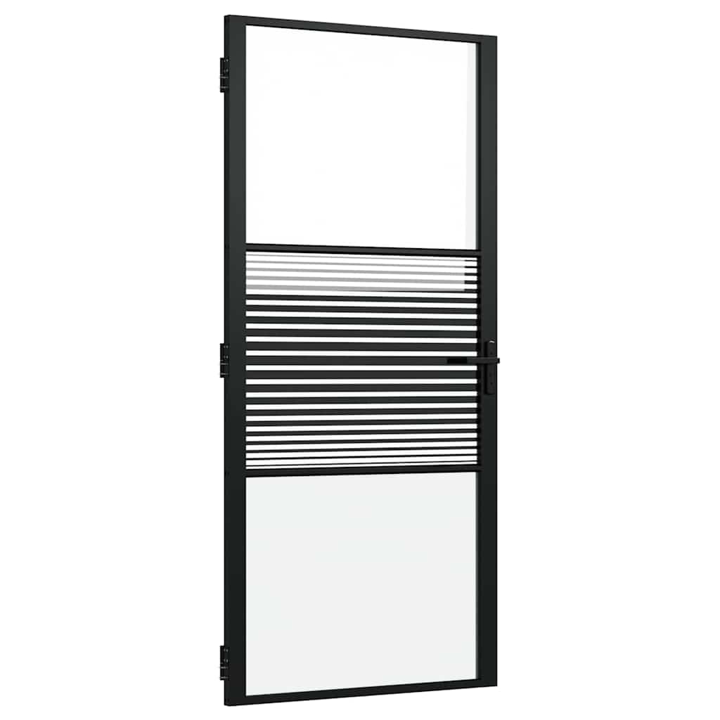 Innentür ESG Glas und Aluminium 76x201,5 cm Schwarz