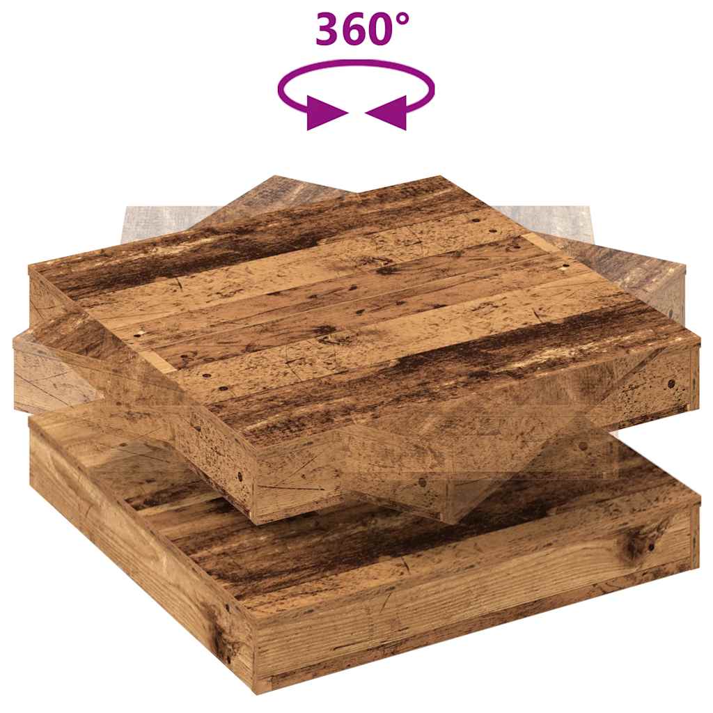 Couchtisch 360-Grad Drehbar Weiß 90x90x34,5 cm