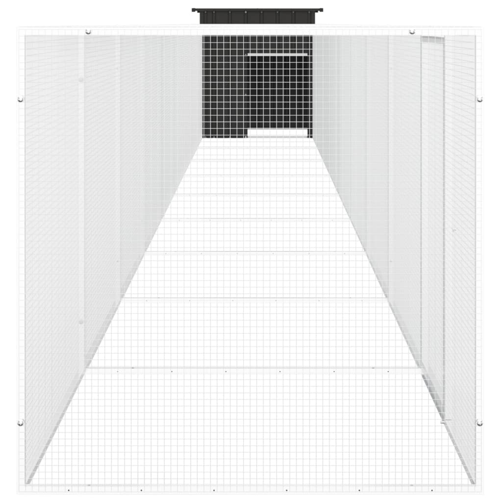 Hühnerkäfig Anthrazit 200x91x100 cm Verzinkter Stahl