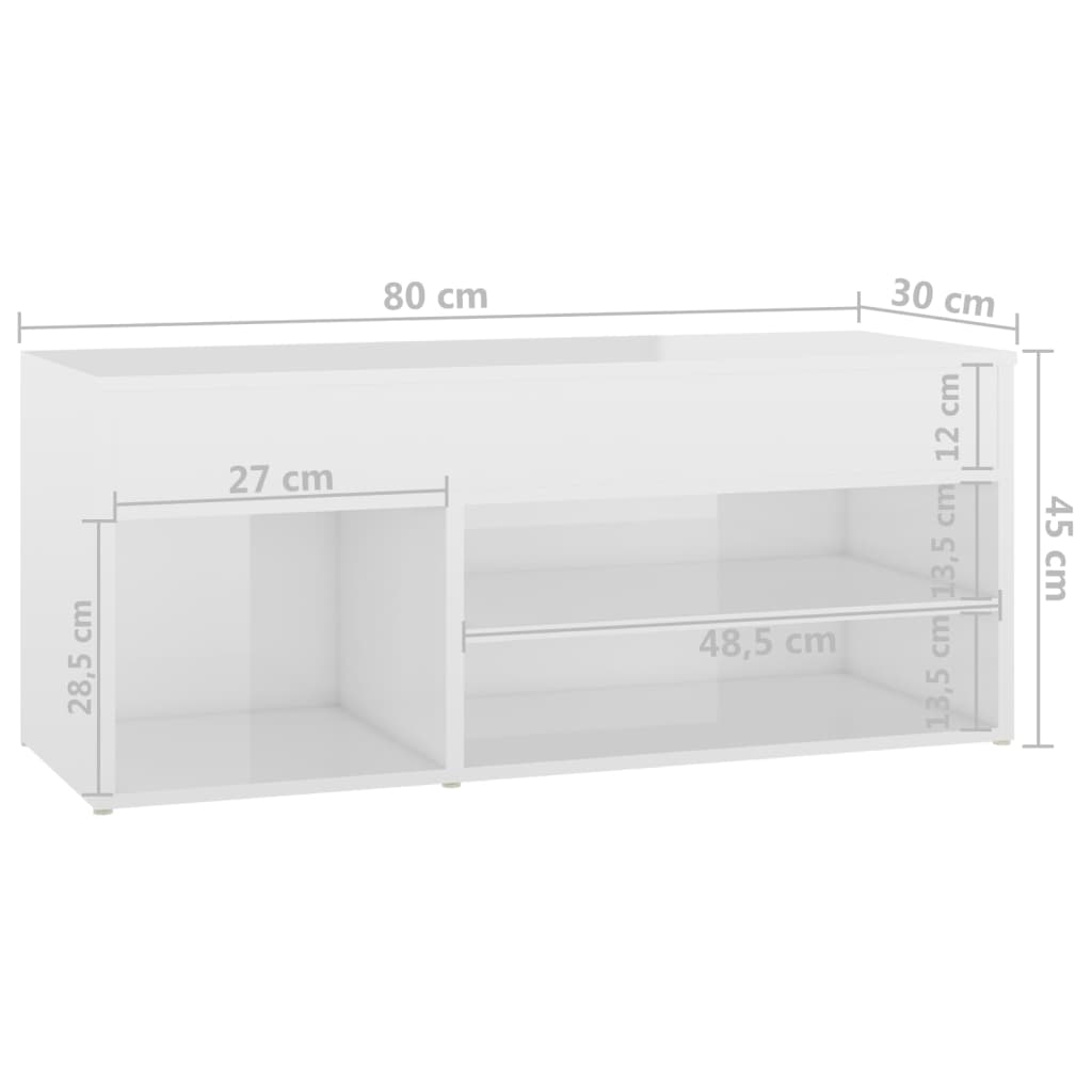 Schuhbank Weiß 60x30x45 cm Holzwerkstoff