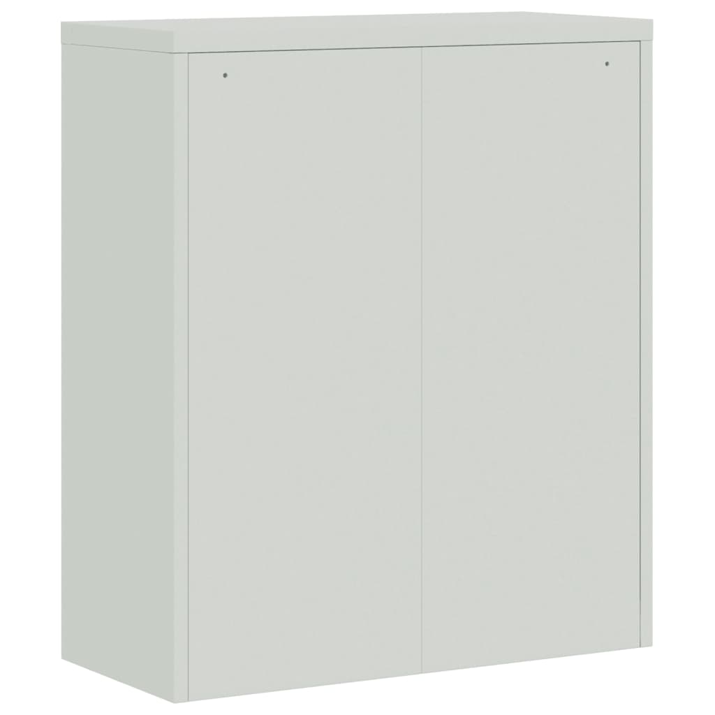 Aktenschrank mit 2 Türen Grau 90 cm Stahl