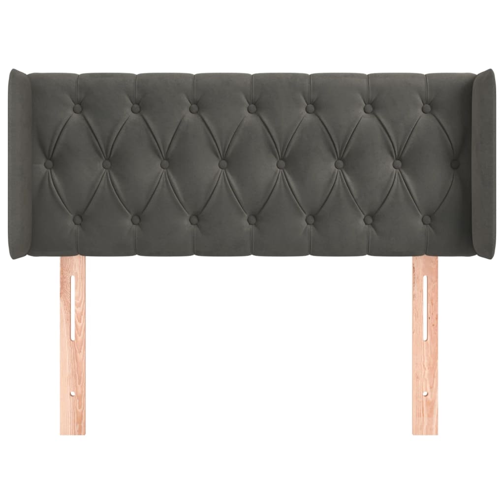 Kopfteil mit Ohren Dunkelblau 93x16x78/88 cm Samt