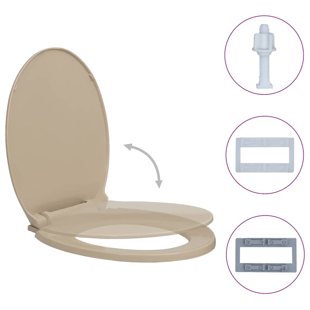 Toilettensitz mit Absenkautomatik Hellgrau Oval