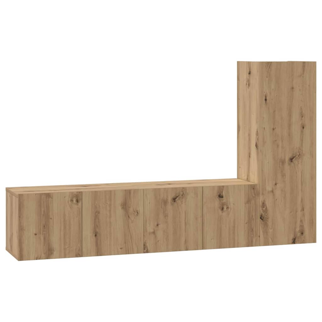 3-tlg. TV-Schrank-Set Weiß Holzwerkstoff