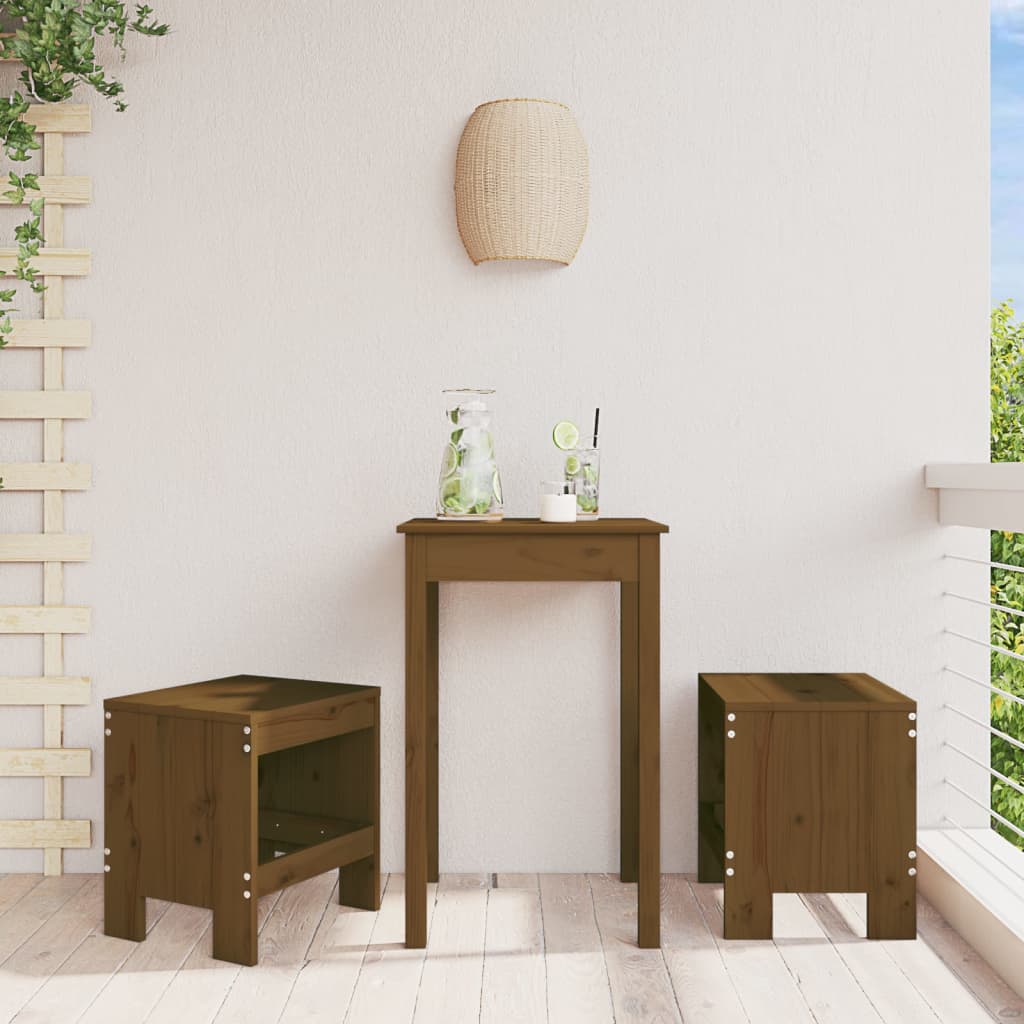 Gartenhocker 2 Stk. Weiß 40x36x45 cm Massivholz Kiefer