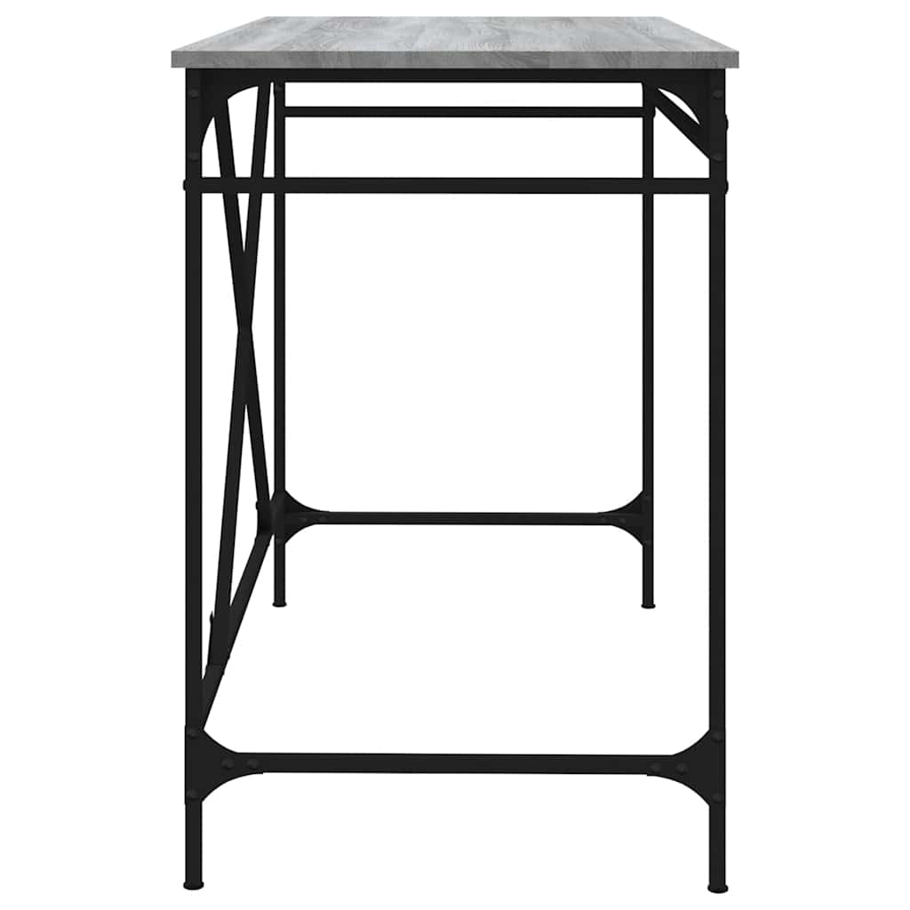 Schreibtisch Räuchereiche 100x50x75 cm Holzwerkstoff und Eisen