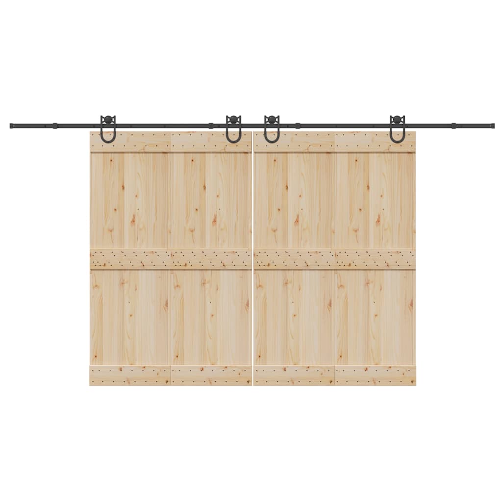 Schiebetürbeschlag-Set 366 cm Stahl Schwarz