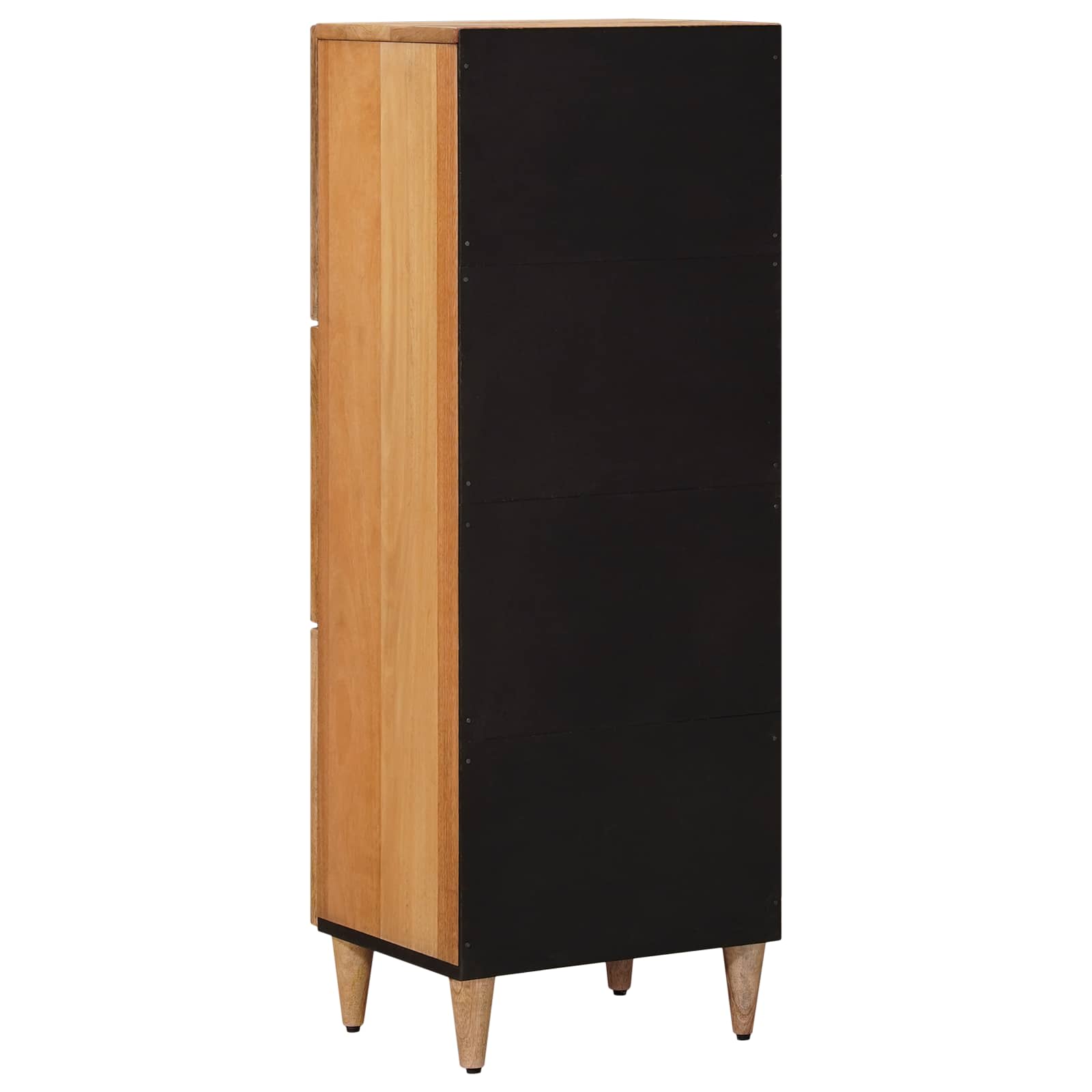 Highboard mit Tür Walnuss 40 x 33 x 110 cm Massivholz Mango