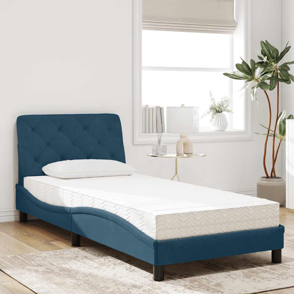 Bett mit Matratze Hellgrau 80x200 cm Samt