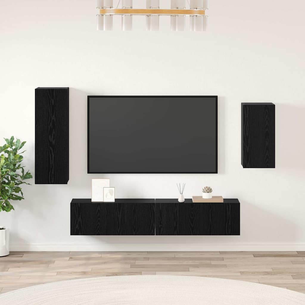 4-tlg. TV-Schrank-Set Weiß Holzwerkstoff