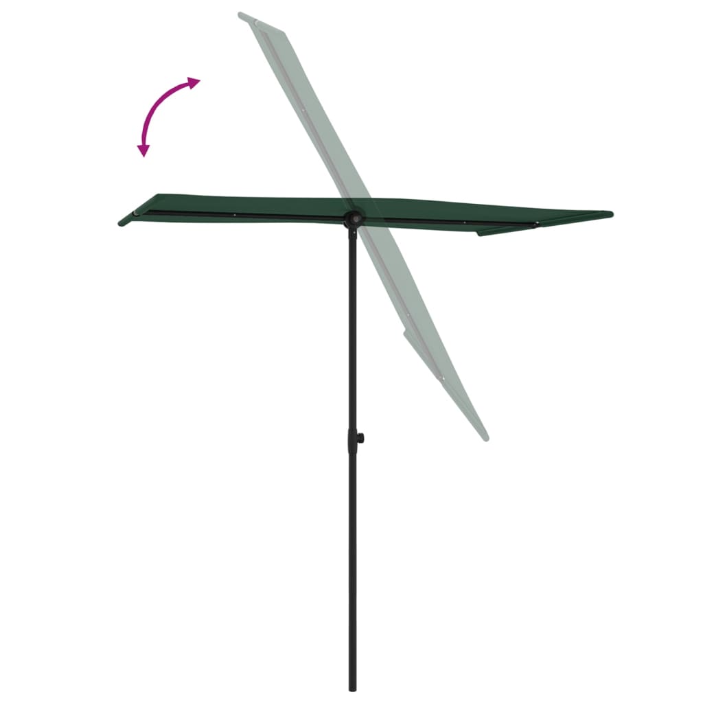 Sonnenschirm mit Aluminium-Mast 180x110 cm Bordeauxrot