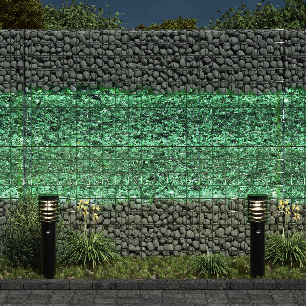 Gabionensteine aus Glas Grün 60-120 mm 25 kg
